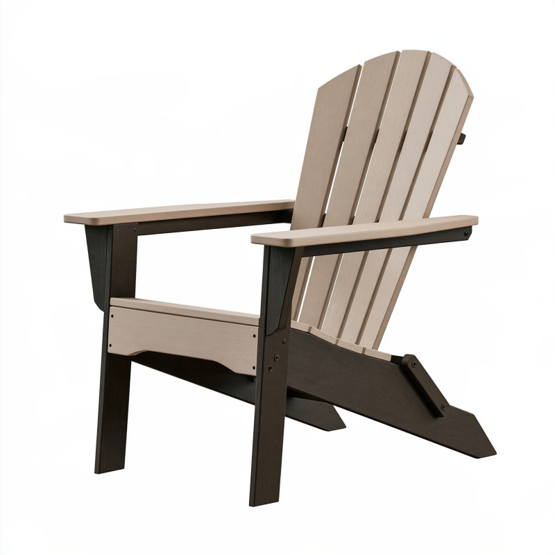 Fauteuil Adirondack 78 x 83 x 98 cm en plastique beige/marron pour extérieur - dossier incliné