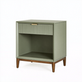 Table de chevet 50 x 40 x 60 cm vert sauge en bois avec tiroir style contemporain