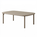 Table de jardin 180 x 90 x 75 cm en aluminium taupe à lattes style contemporain