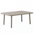 Table de jardin 160 x 90 cm en polypropylène taupe à plateau texturé style contemporain