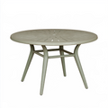 Table de jardin ronde 100 cm en métal vert kaki ajourée